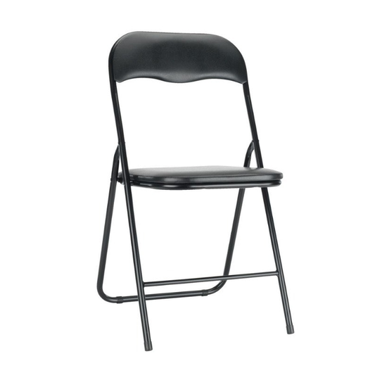 Klappstol med mjuk sittdyna. Sköna stolar till ditt evenemang. Bild på klappstol.