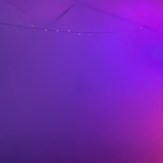 Video som visar hur rökmaskinen fyllt ett partytält 4x8